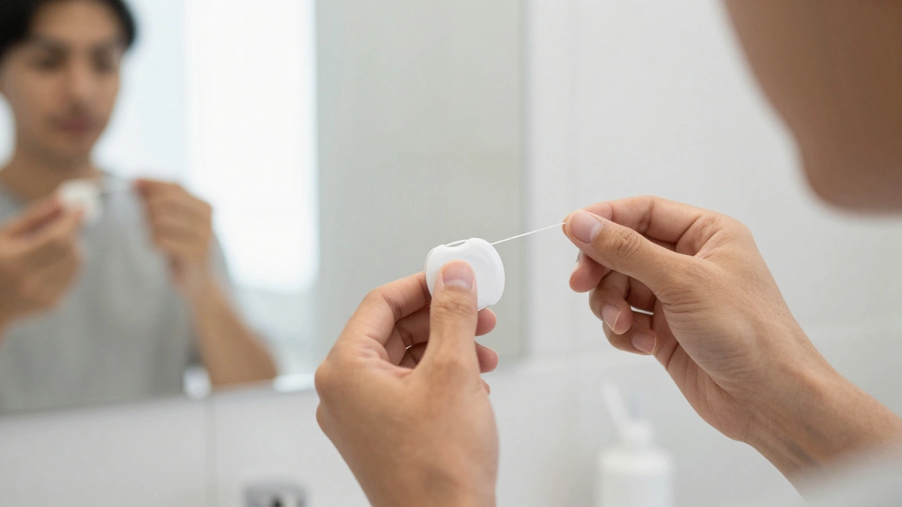 Jak si čistit zuby zubní nití správně - krok za krokem