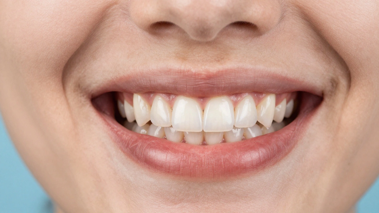 Před a po: špatný úsměv vlevo, dokonalý úsměv s fazetami vpravo.