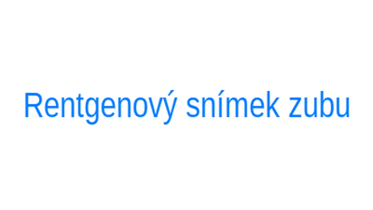 Rentgenový snímek zubu s označenou oblastí