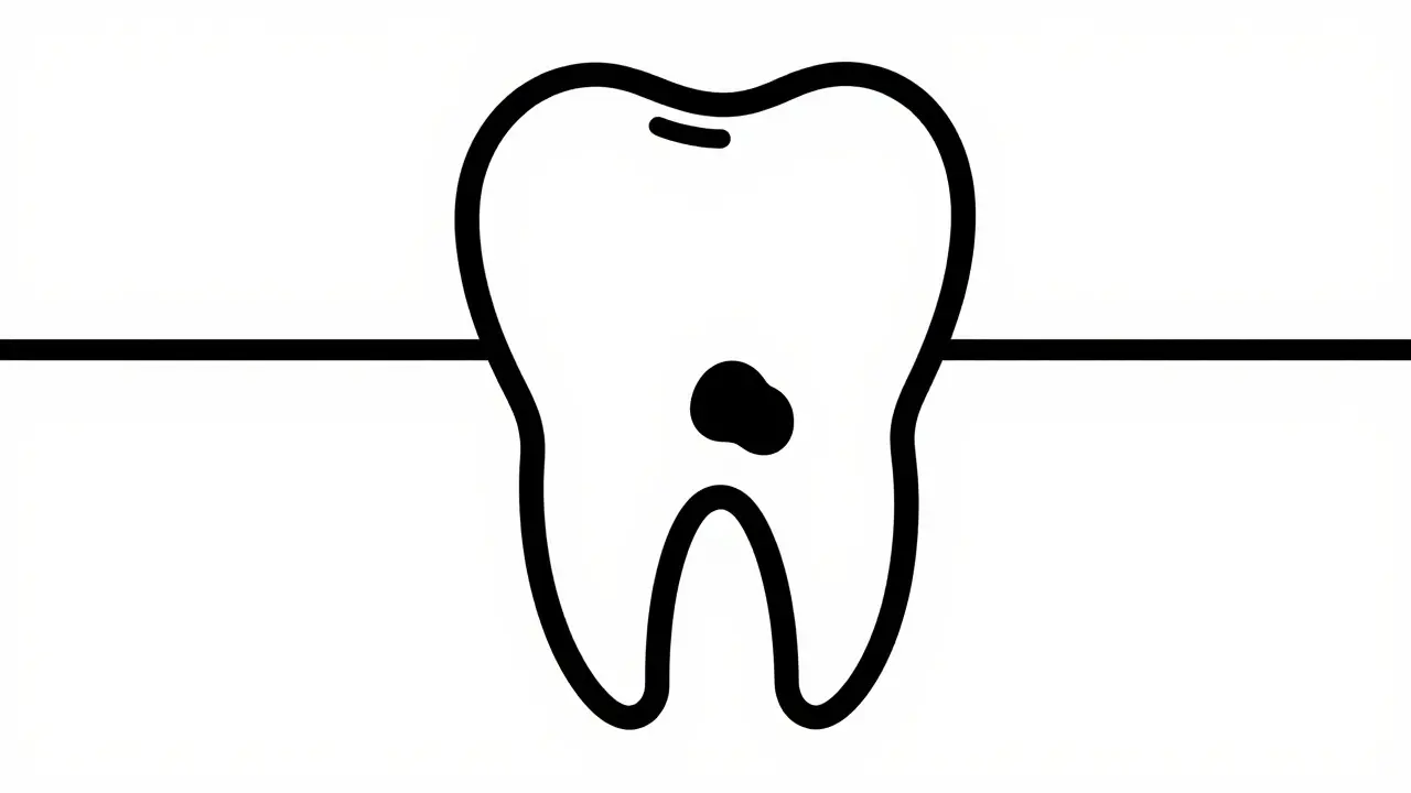 Zubní absces a implantát pro náhradu zubu