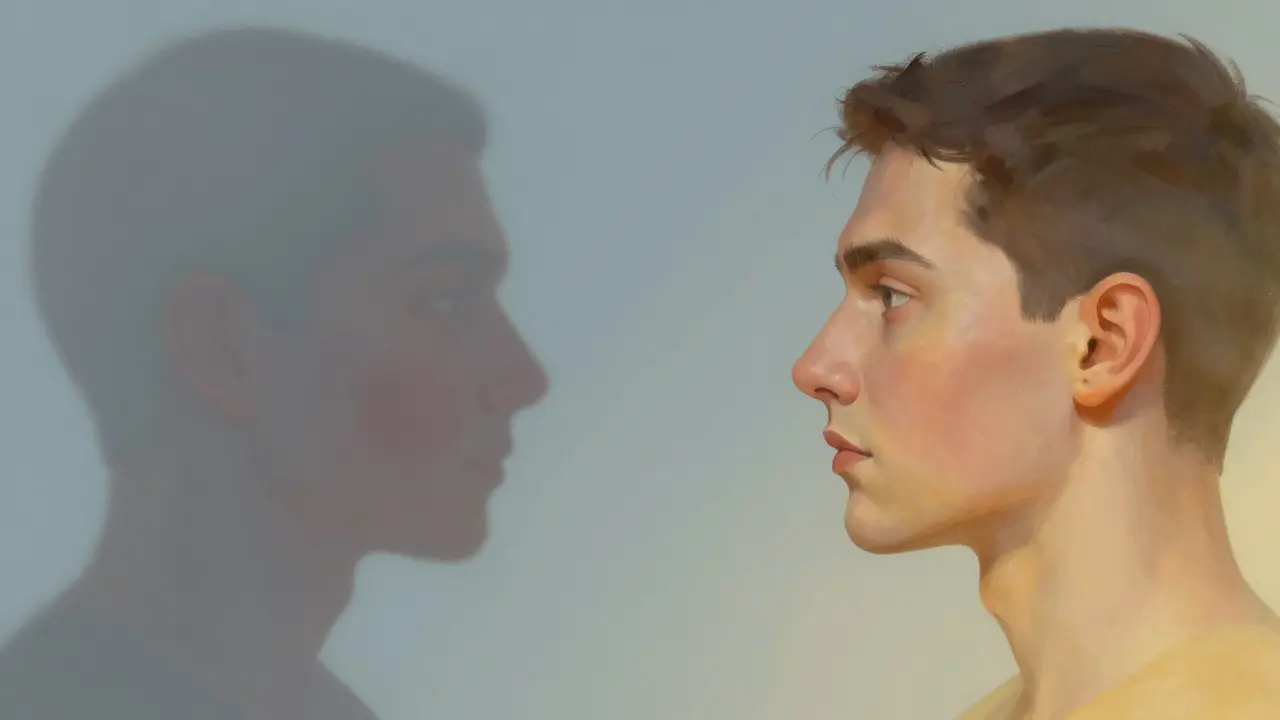 Konceptuální zobrazení procesu hojení a výsledného profilu tváře