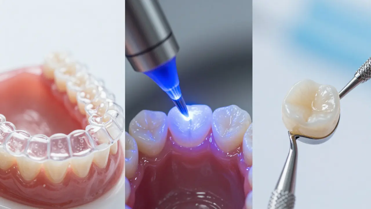 Srovnání metod léčby: aliggnery, bonding a keramické fasety.