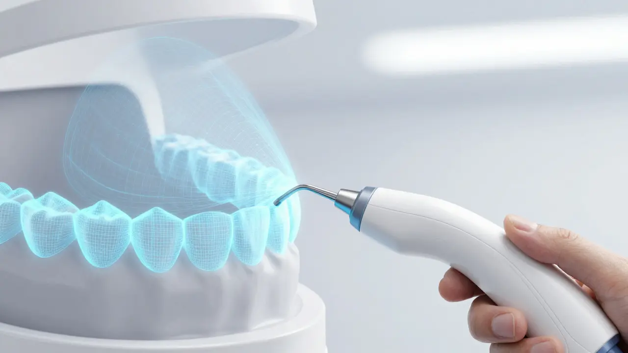 Digitální intraorální skener vytváří 3D model zubů