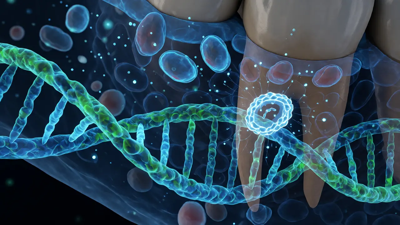 Mikroskopický pohled na genetickou úpravu buněk v čelistní kosti